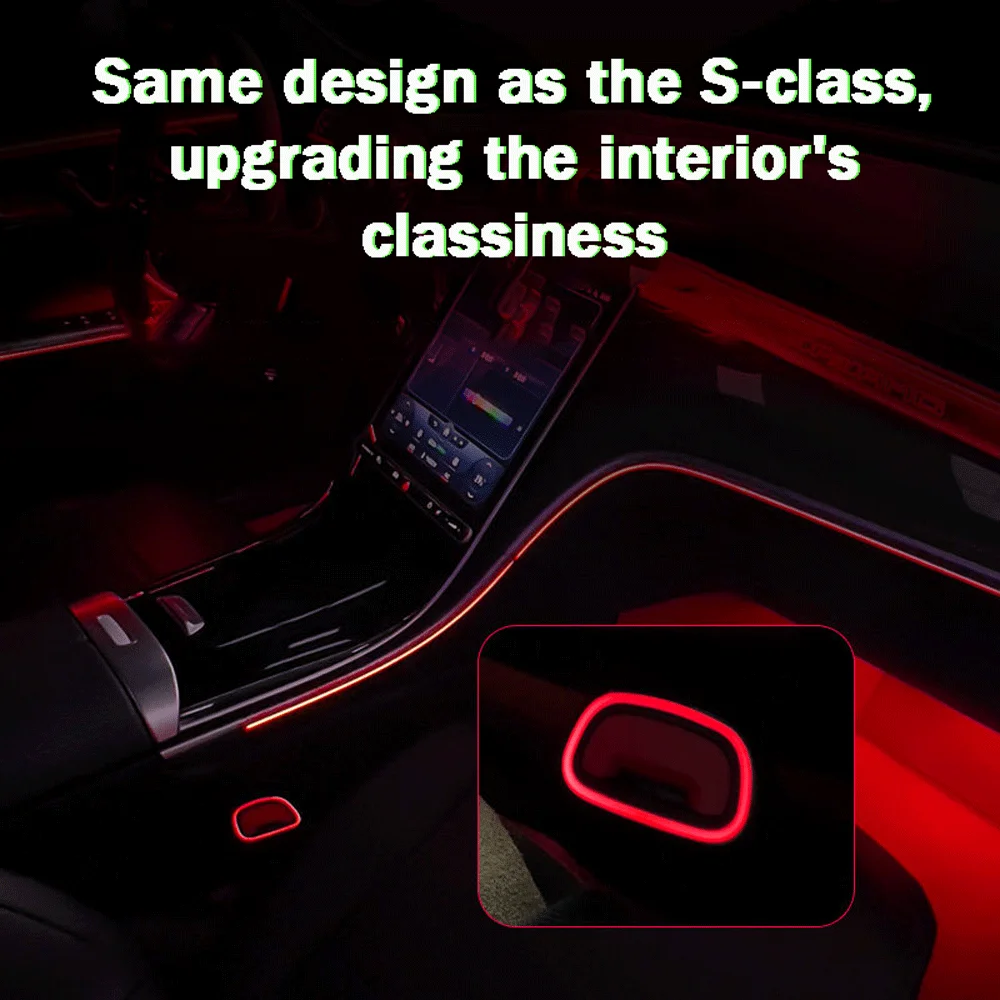 Фото для Mercedes-Benz C/GLC/E-Class W206 X254 W214 светодиодная подсветка замка ремня безопасности, 64 цвета, светодиодная подсветка для пряжки ремня безопасности №2