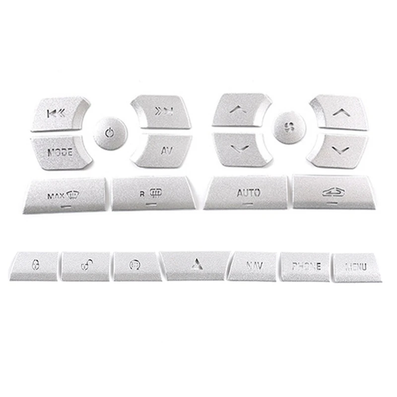

21 Pcs For Jaguar XF 12-15 Car Accessories: 14 Pcs Multimedia Button Stickers & 7 Pcs Air Conditioning Button Stickers