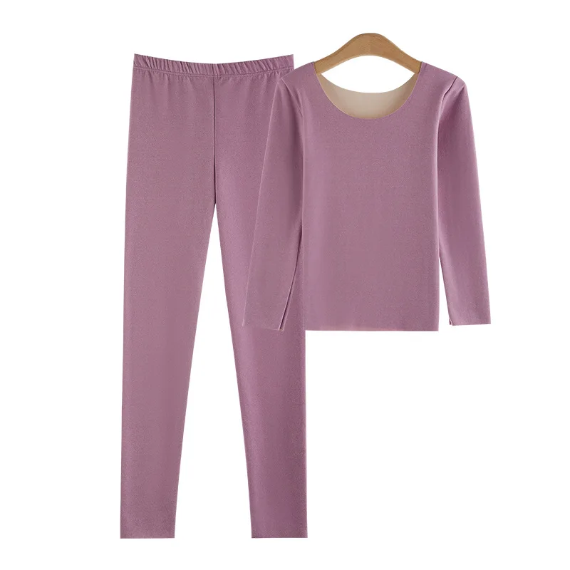 Thermal Underwear Ladies Suit Heating Bottoming Shirt Seamless Autumn Clothes Long Pants Women's Velvet Warm Clothes