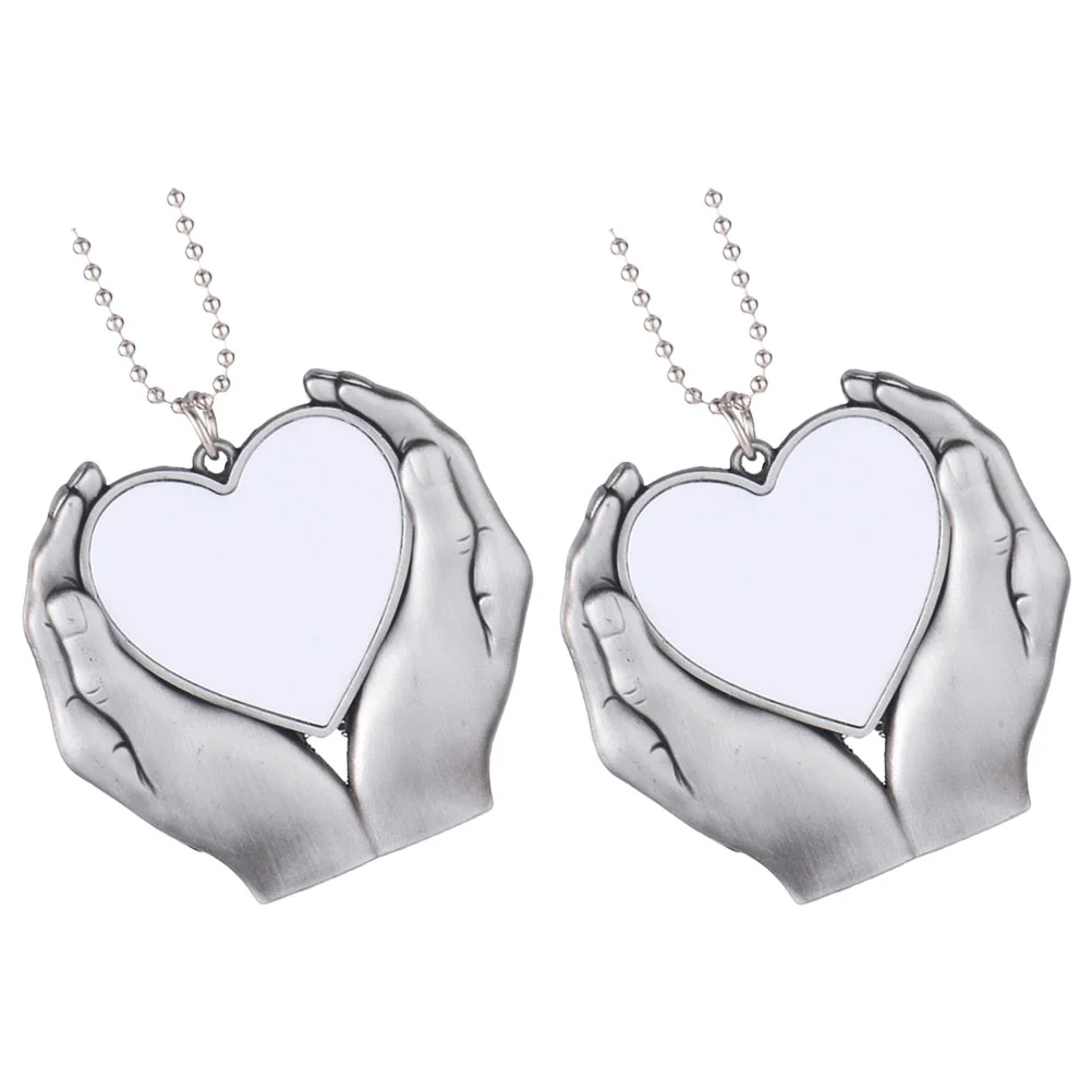 

Car Keychain Heart Hanging Sublimation Transfer Hands Pendant Hot Blank Pendants Holding Charm Supplies Tree Couple Favor