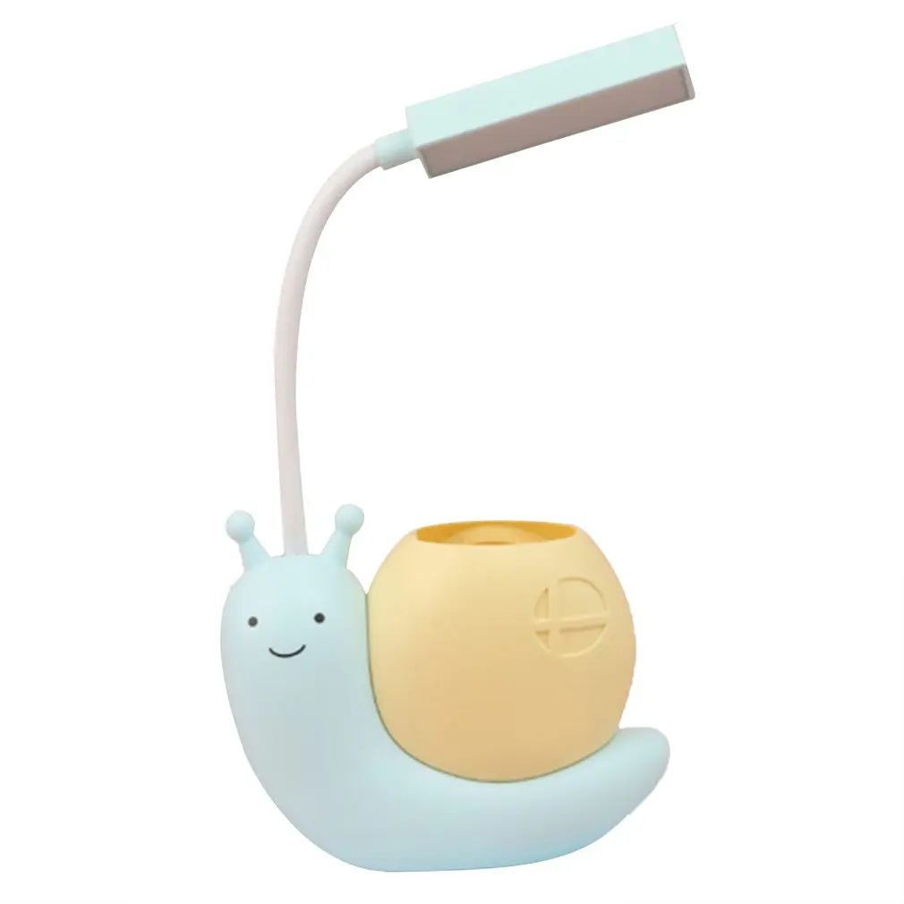 

Hot LED Night Light Nordic Snail USB Charging Lamp 2 IN 1 Kid Reading Lamp With Pen Holder Warm Light Eye-protect Desk Lamp