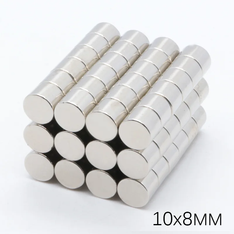 

10pcs 10x8 mm Strong Round Magnet Rare Earth Super Powerful Neodymium Magnets Crafts For Acoustic Field Electronics Aimant 10*8