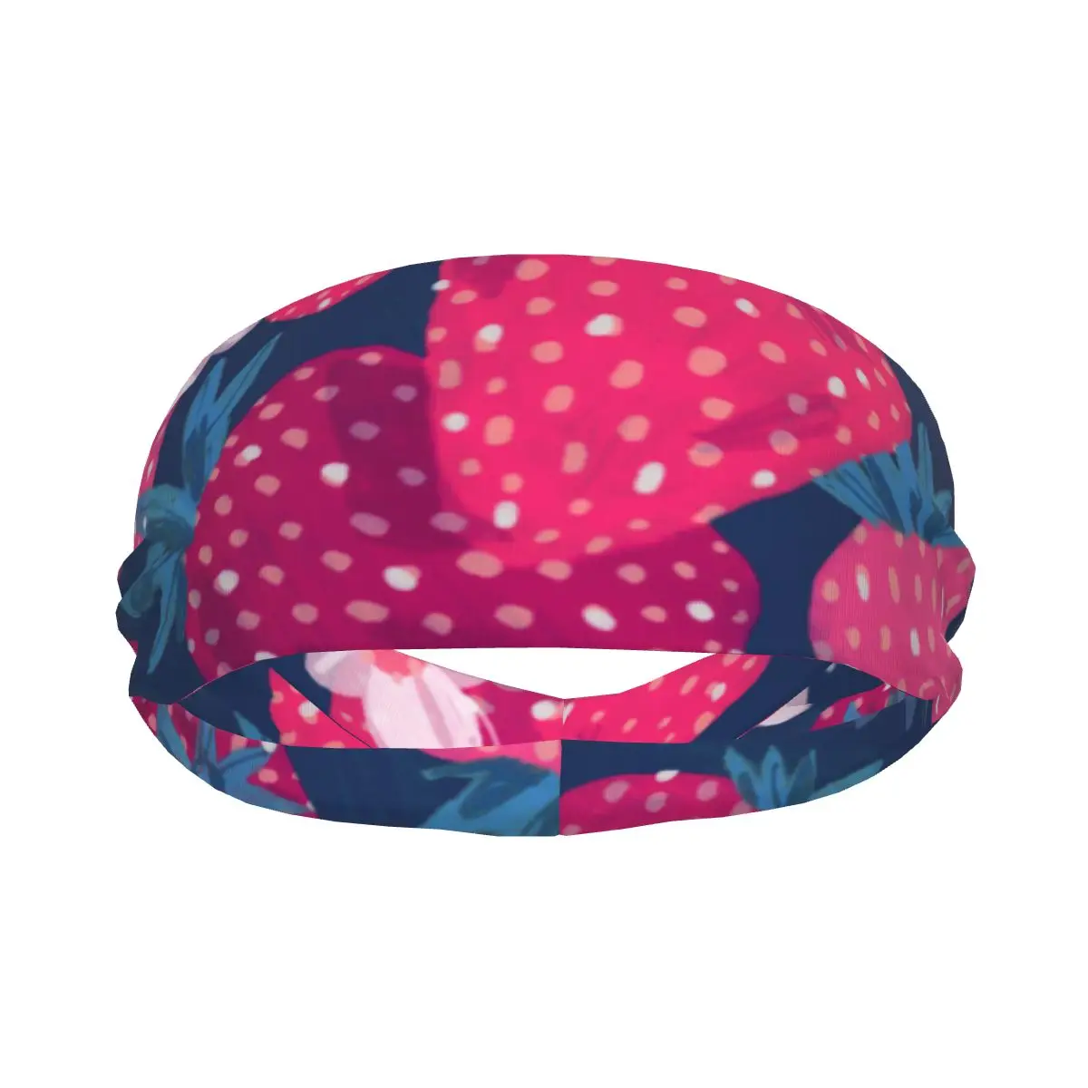 

Sports Headband Pink Strawberry And Flowers Running Fitness Sweatband Absorbent Cycling Jog Hair Bandage