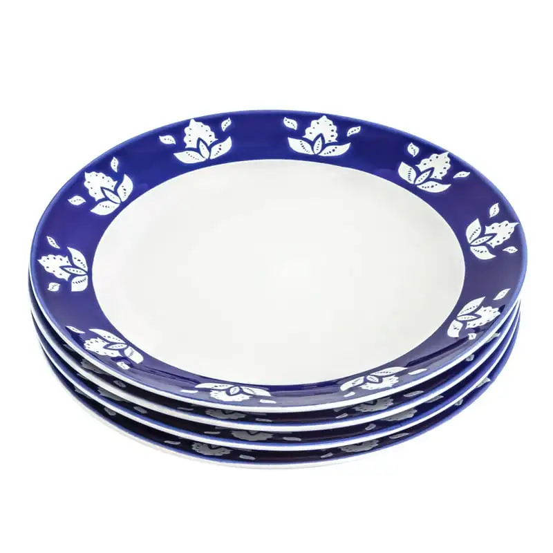 

Pack Indigo Round Stoneware Dinner Plates by Vergara