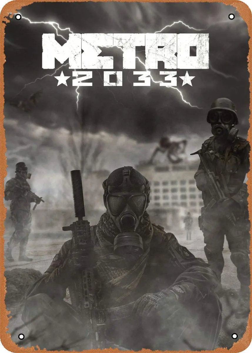 

Metal Sign Metro 2033 Poster Posters 8 x 12 Inches Tin Sign for Home Bar Pub Garage Decor Gifts