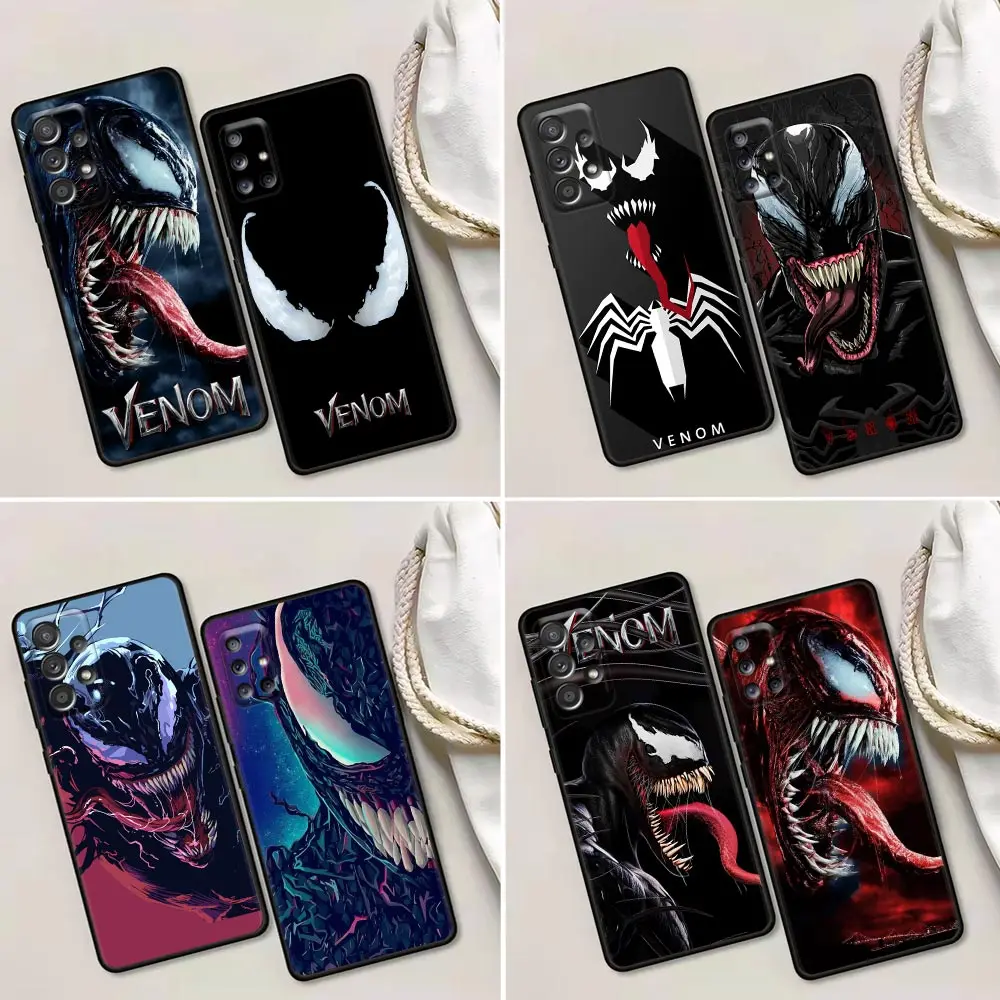 

Phone Case For Samsung Galaxy A32 A33 A31 A23 A22 A21S A13 A12 A11 A03 A02 01 Silicone Cases Cover Marvel Venom LOGO Horro Face