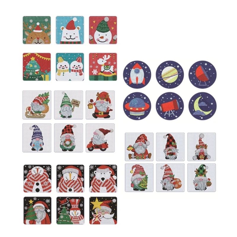 

Рождественские подставки с алмазным рисунком, подставки для холодных напитков, кружка для вина, Настольная чашка