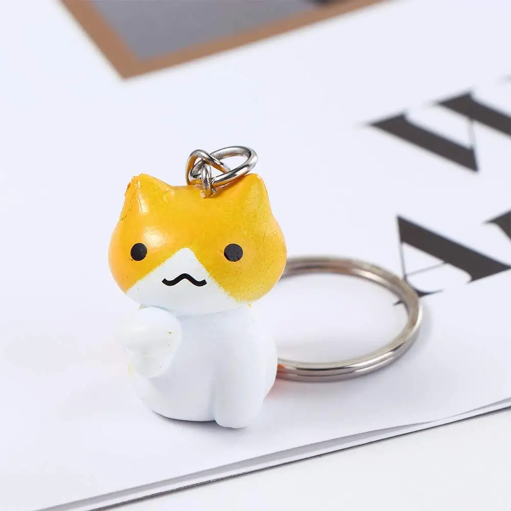 Женский милый кулон подвеска брелки ПВХ брелок для ключей случайный Lucky Cat с