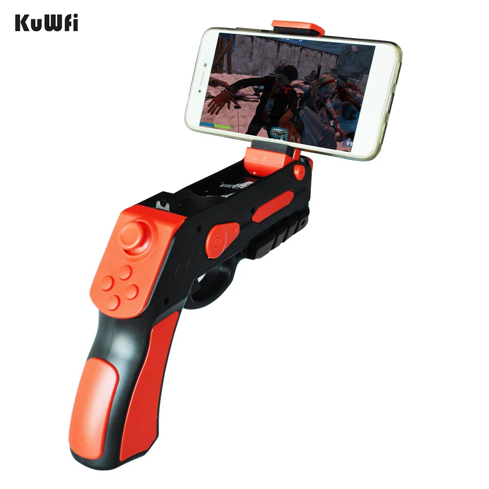 

KuWFi mobile phone holder Wireless Bluetooth Augmented Reality AR GUN Mobile Game Toy Pistol Phone Holder apply to Android/IOS