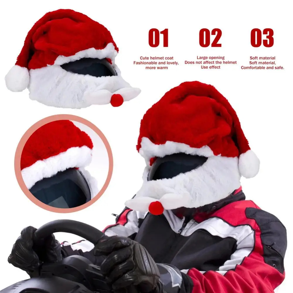 

Motorcycle Helmet Covers Full Helmets Hat Christmas Gift Cover Funny Plush Helmet Protective Cover For Personalized Party
