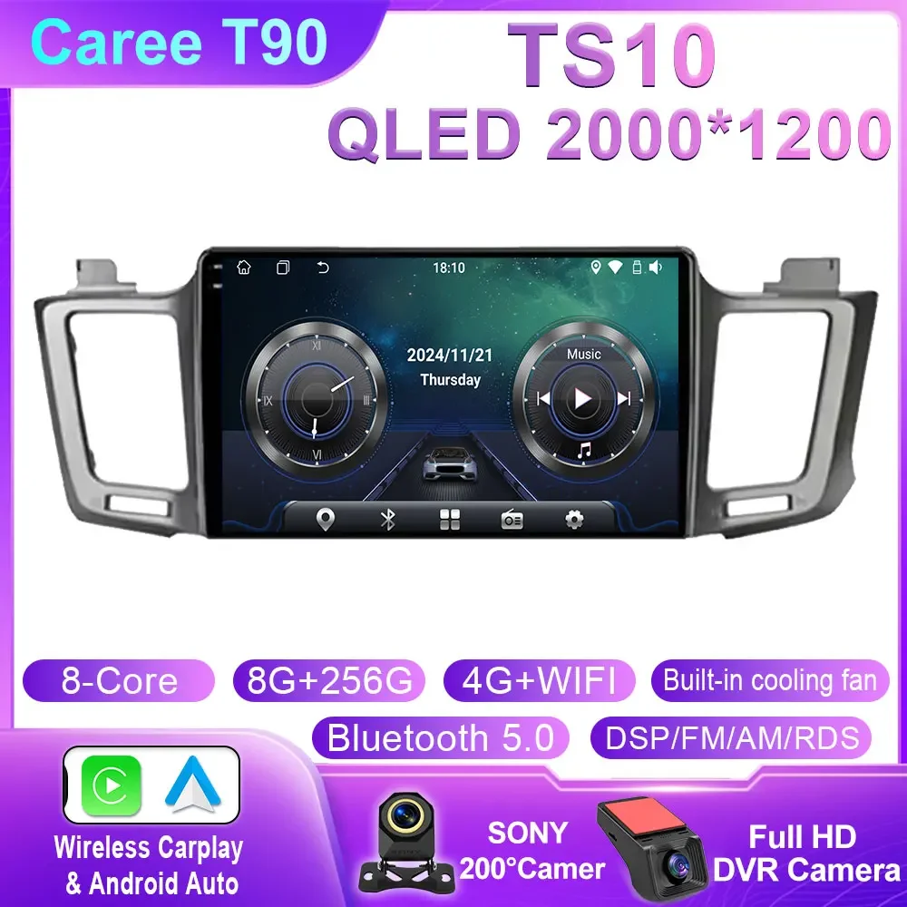 

Android 14 для Toyota RAV4 2014 2015 2016 2017 2018 LHD Автомобильный радиоплеер Touch Auto Carplay DSP GPS QLED Экран WIFI без 2Din DVD