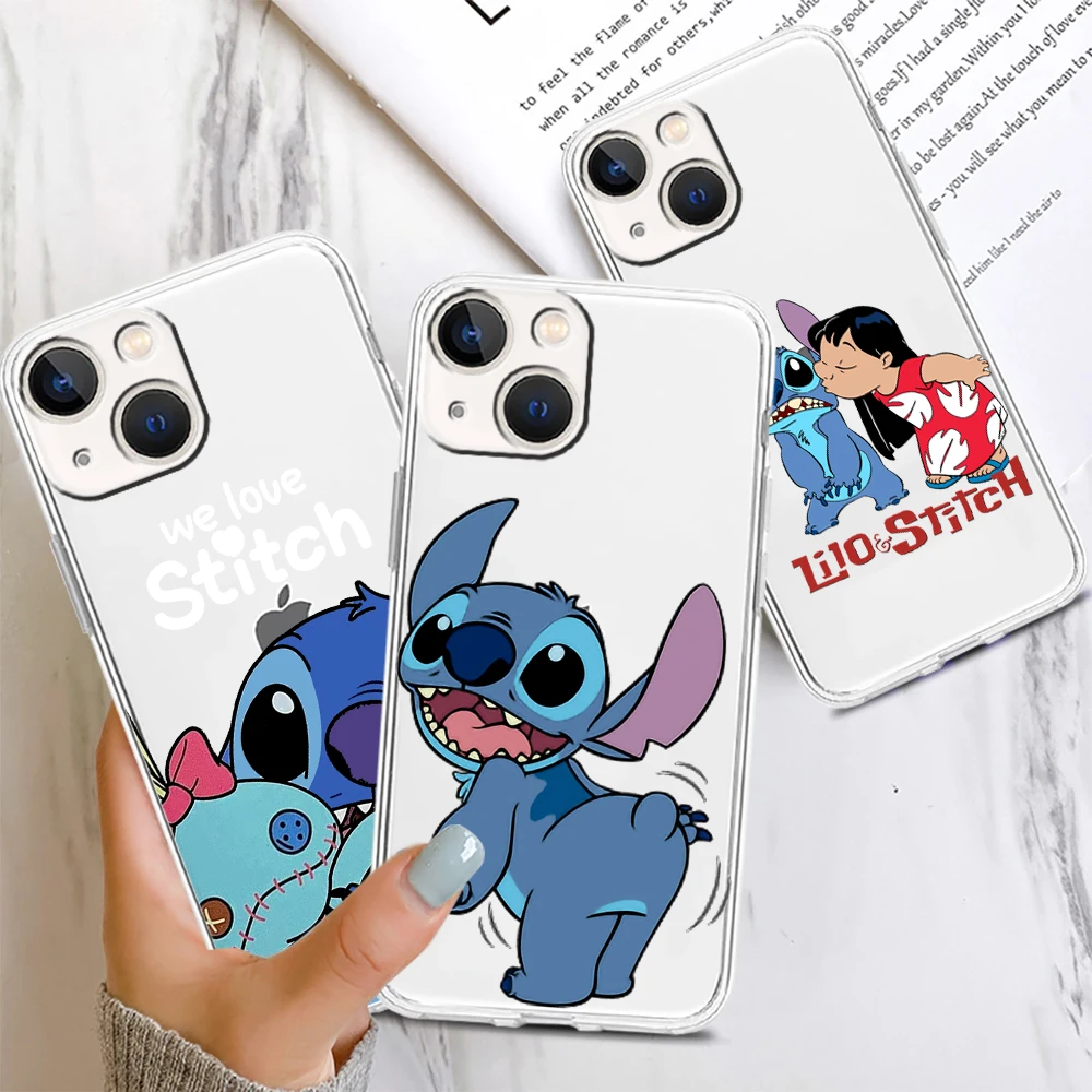 

Cartoon Lilo Stitch Case For iPhone 12 11 13 14 Pro MAX mini XR X XS MAX 7 8 Plus SE 2022 Shockproof Cover Cases