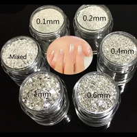 10gpot nail glitter powder pure silver finest high shining nail glitter dust sequins for uv gel nail polish 0 2mm0 4mm1mm