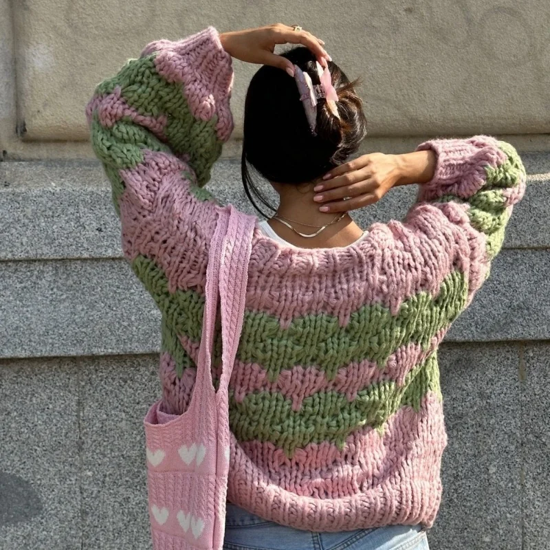 Стильные лоскутные полосатые вязаные кардиганы для женщин осенние модные