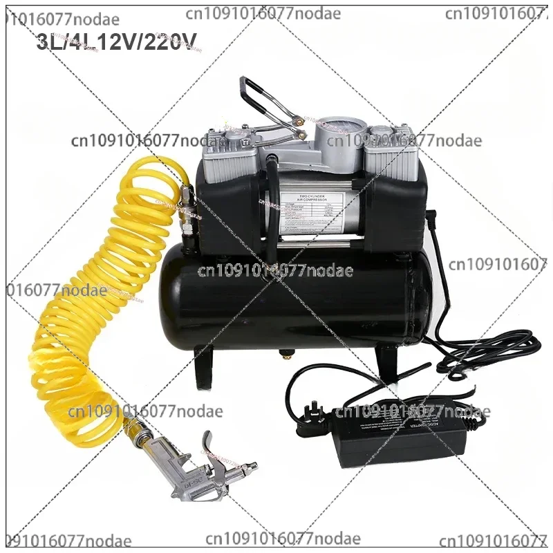 Портативный двухцилиндровый воздушный насос автомобильный для накачивания шин