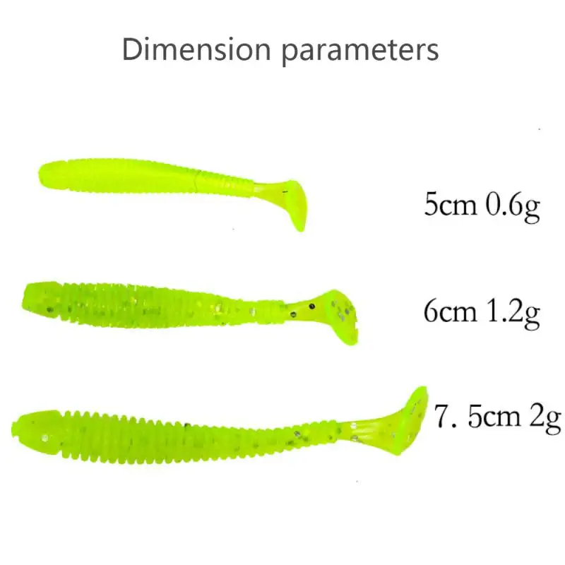 

Fake Bait High Durability Simulation Maggot Bait Screw Realistic Thread Design Simulated Bait Bionic Bait Soft Bait T Tail