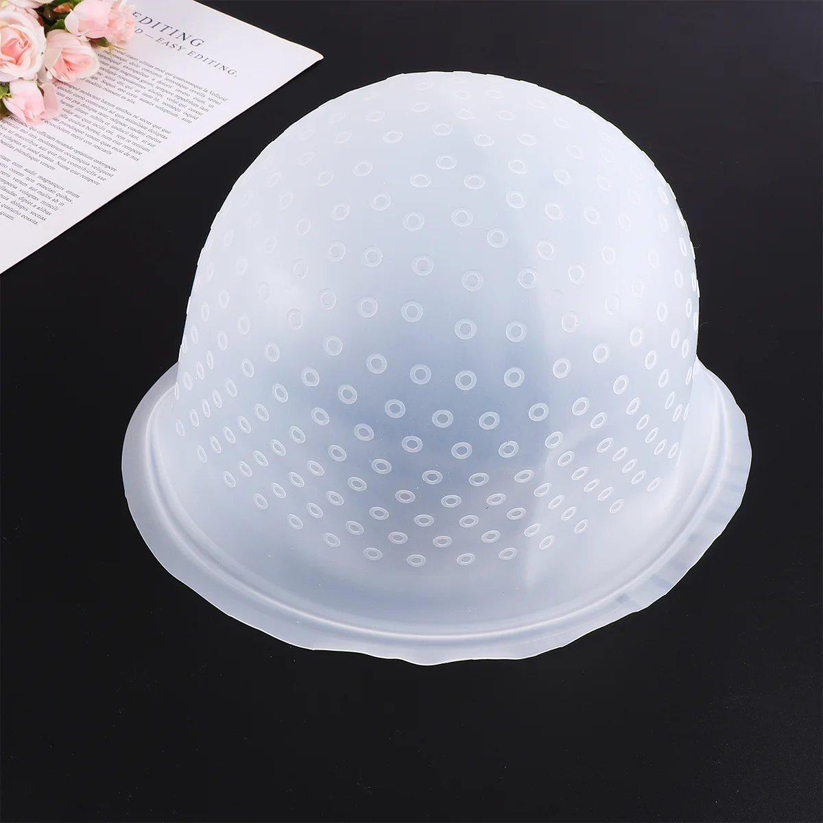 

Cap Hair Highlight Dye Highlighting Silicone Hat Color Frosting Dyeing Coloring Streaking Highlights Salon Hook Reusable Diy