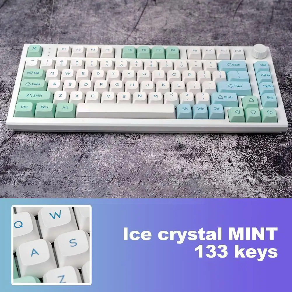 

Xda 133 Keys Pbt Dye Sub Keycaps Xda Minimalist Green Ice Mint For Mx Switch Mechanical Keyboard 68 75 84 87 98 104 Layout L3b1