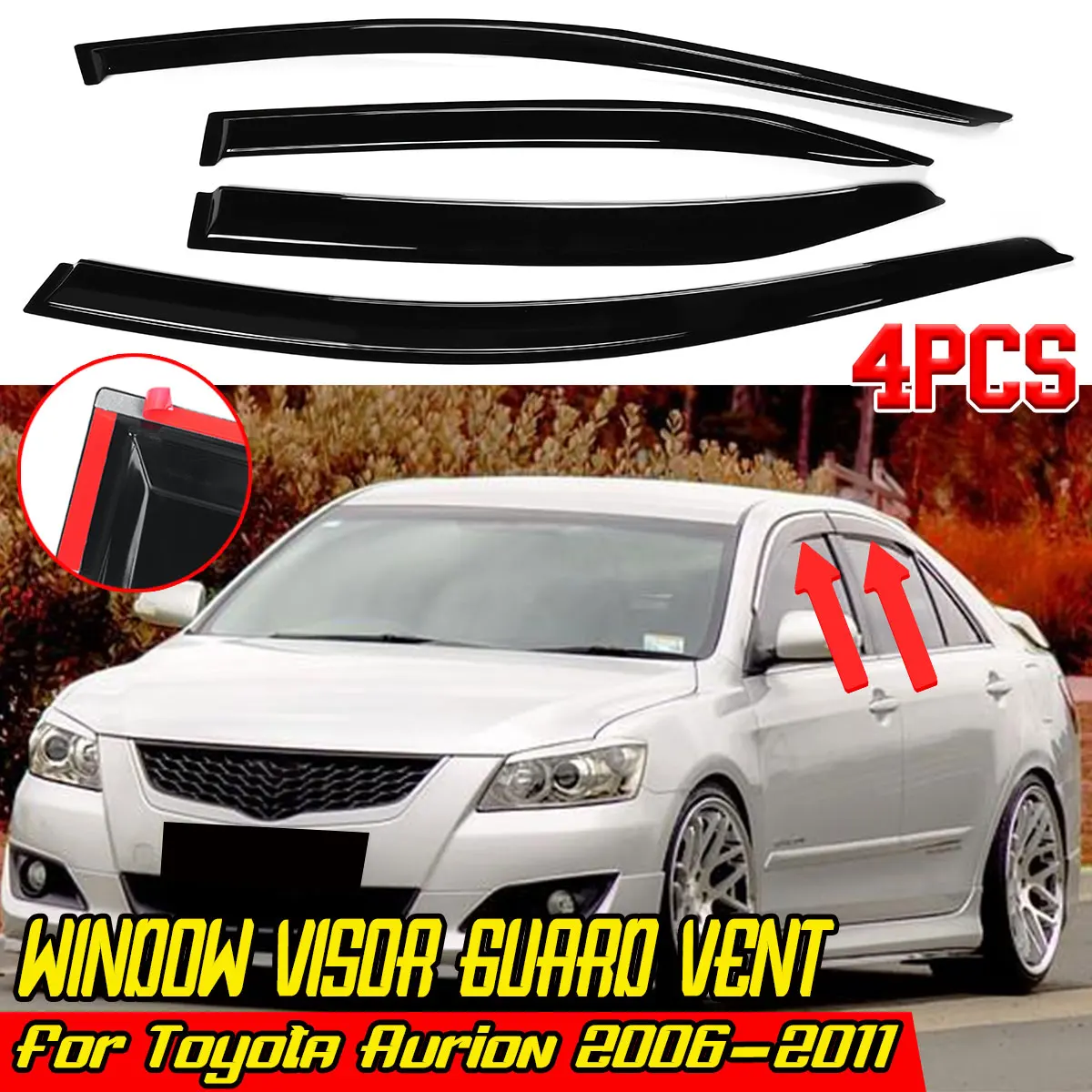 

4pcs Car Side Window Deflector Visor Vent Weathershields For Toyota Aurion 2006-2011 Side Door Wind Shields Sun Rain Guards
