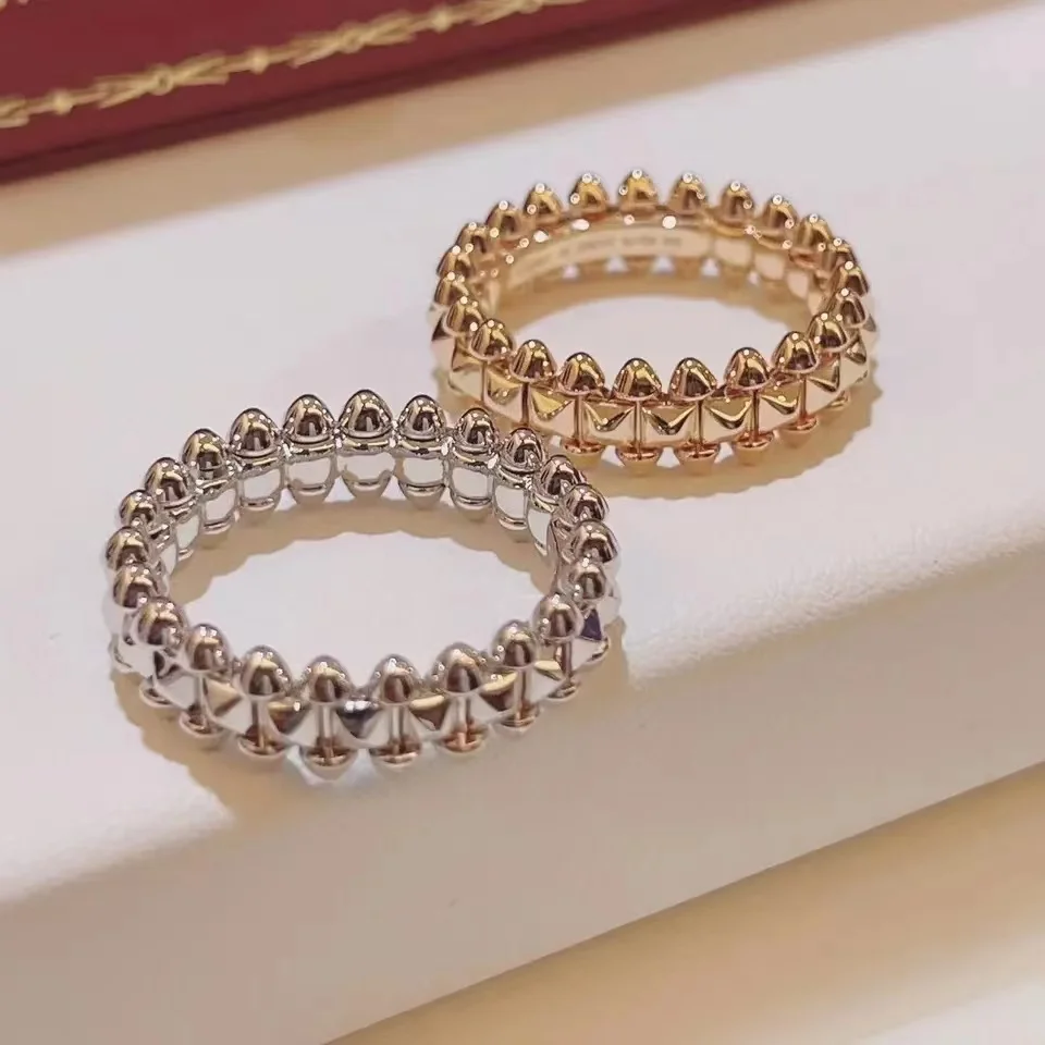 

Luxury Design Women's Fashionable Wedding Love High-end Ring Jewelry with Box Couple Diamonds Anniversary Gift for Lovers