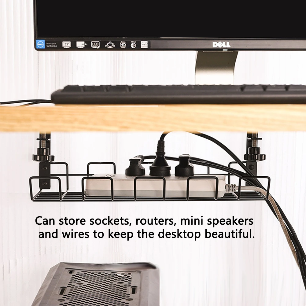 

Under Desk Wire Storage Rack Under Desk Cable Organizer Wire Power Strip Adapter Shelf Basket Hanging Storage Cabinet Holder