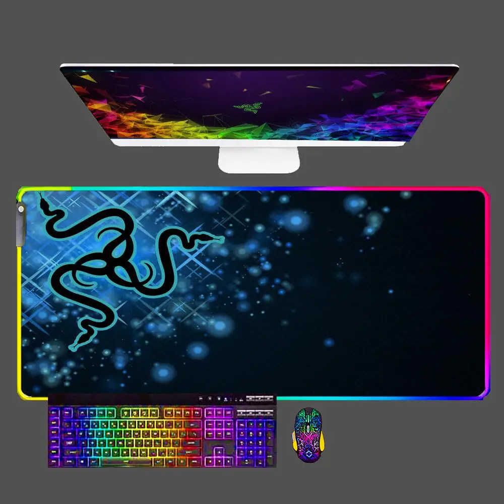 

RAZER RGB Mouse Pad Large Gamer XXL Keyboard LED Backlight Table Mat Carpet Rubber Tapis Souris Gaming Mousepad for CS GO LOL