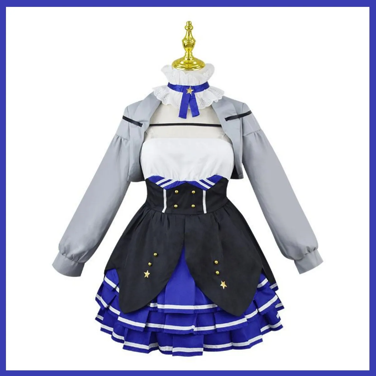Аниме виртуальный YouTuber Dokibird Косплей Костюм VTuber Ретро Doki JK Униформа платье пальто