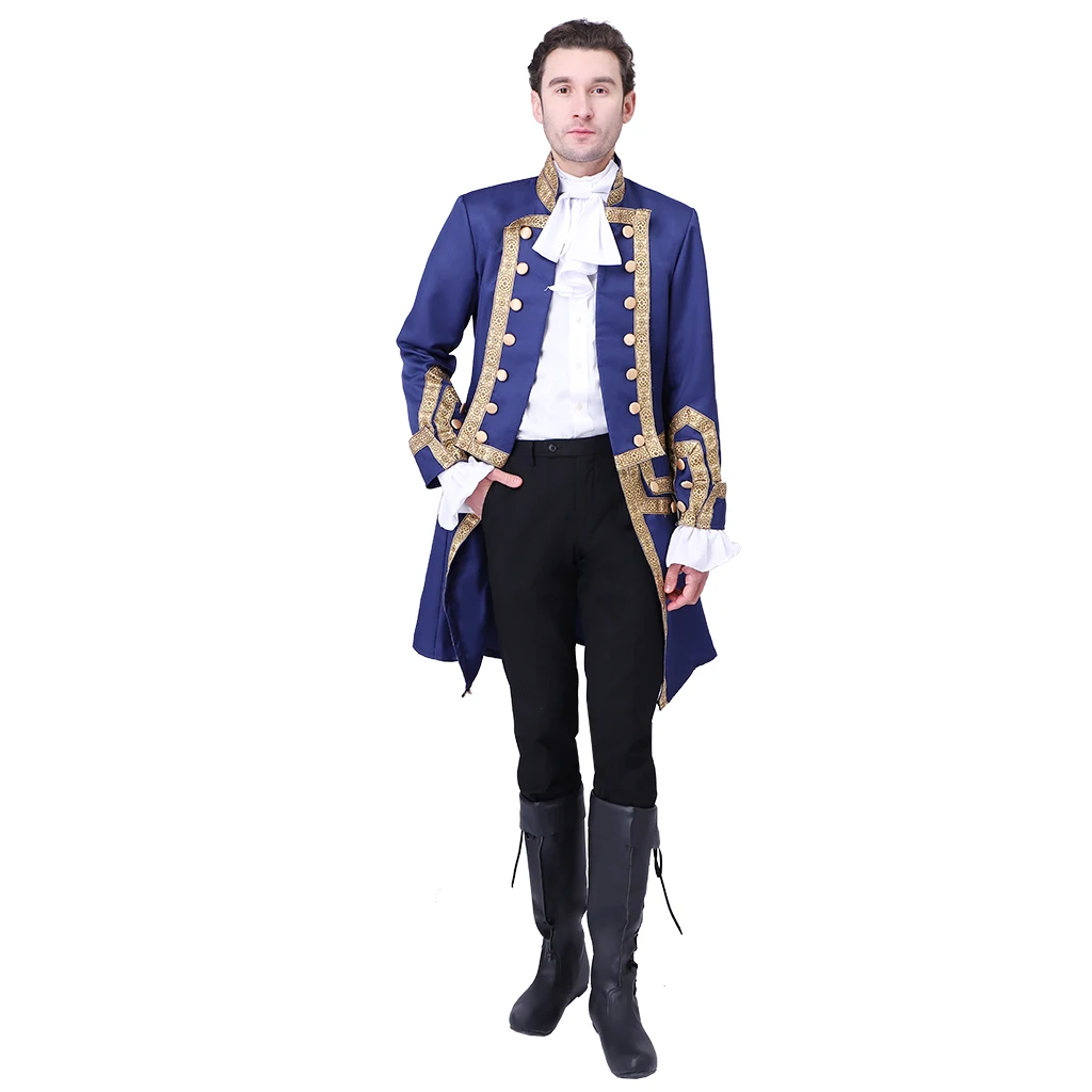 

Hamilton Coat George Washington Men's Retro 18th Century Colonial Tuxedo Army Jacket Alexander Colonial Military Uniform Jacket