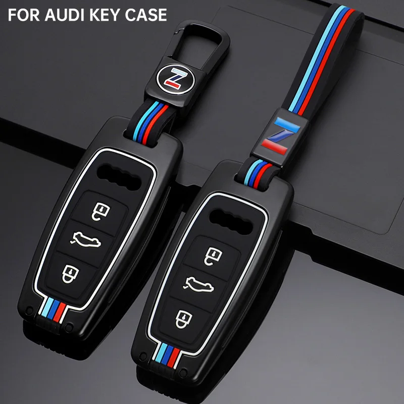 

luminous Zinc Alloy Key Case Bag for AUDI A1 A3 A4 A5 A6 A7 A8 Q3 Q5 Q7 Q8 TT etron Car Styling Holder Shell Keychain Protection