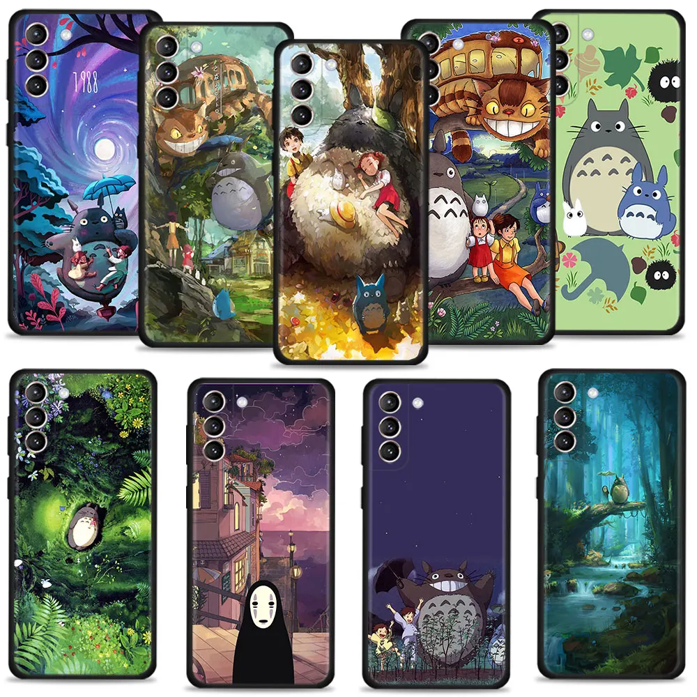 

For Samsung Galaxy S21 Plus S10 S20 FE 2022 S22 Ultra 5G S7 S10e S8 S9 Capinha Capa Anime Totoro Ghibli Spirited Phone Funda