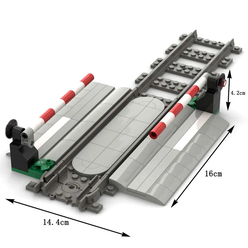 

DIY City Train Small Particle Building Block Train Track Elevating Pole MOC Railway Crossing Gangway Train Scene Decoration