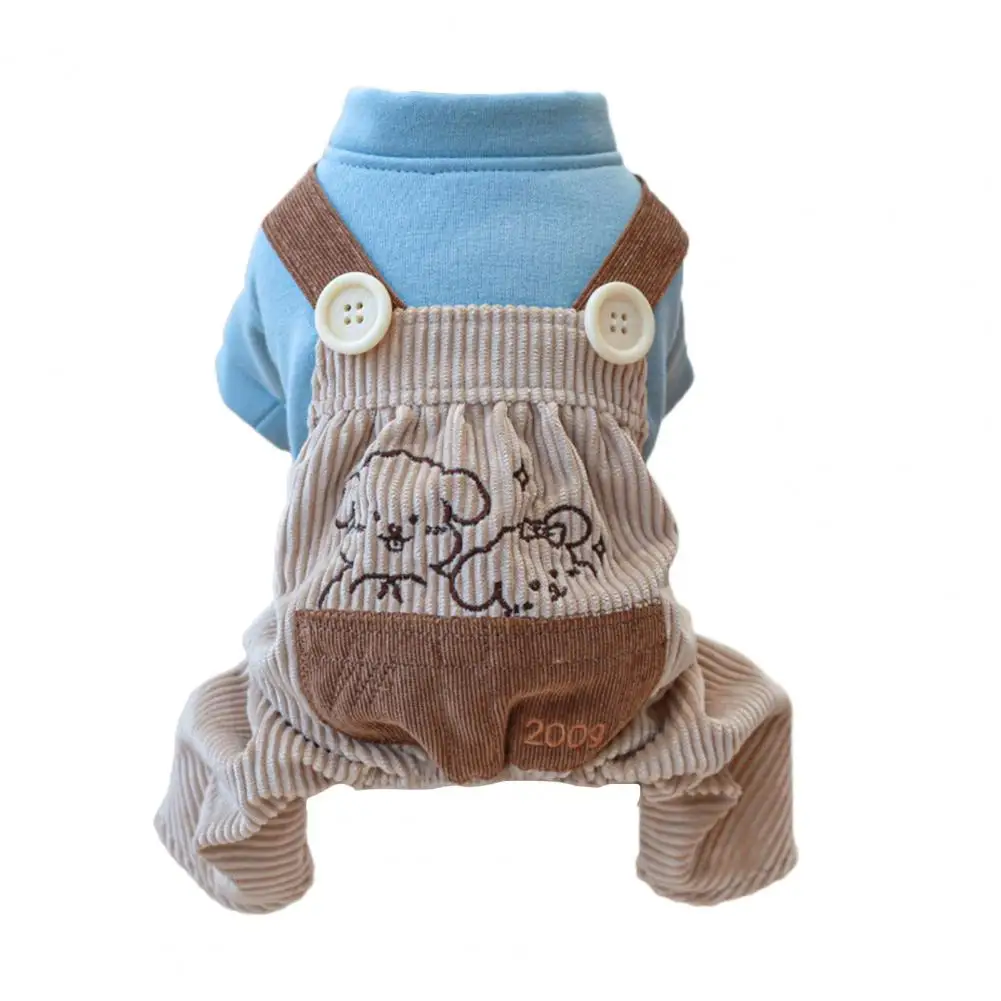 

Pretty Pet Jumpsuit Comfortable Pet Romper Button Closure Cartoon Pattern Pet Dog Four-legged Jumpsuit Dress-up