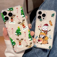cute christmas phone cases for iphone 11 12 13 mini se 2020 6 6s 7 8 plus x xs xr pro max cover shell pattern clear soft tpu