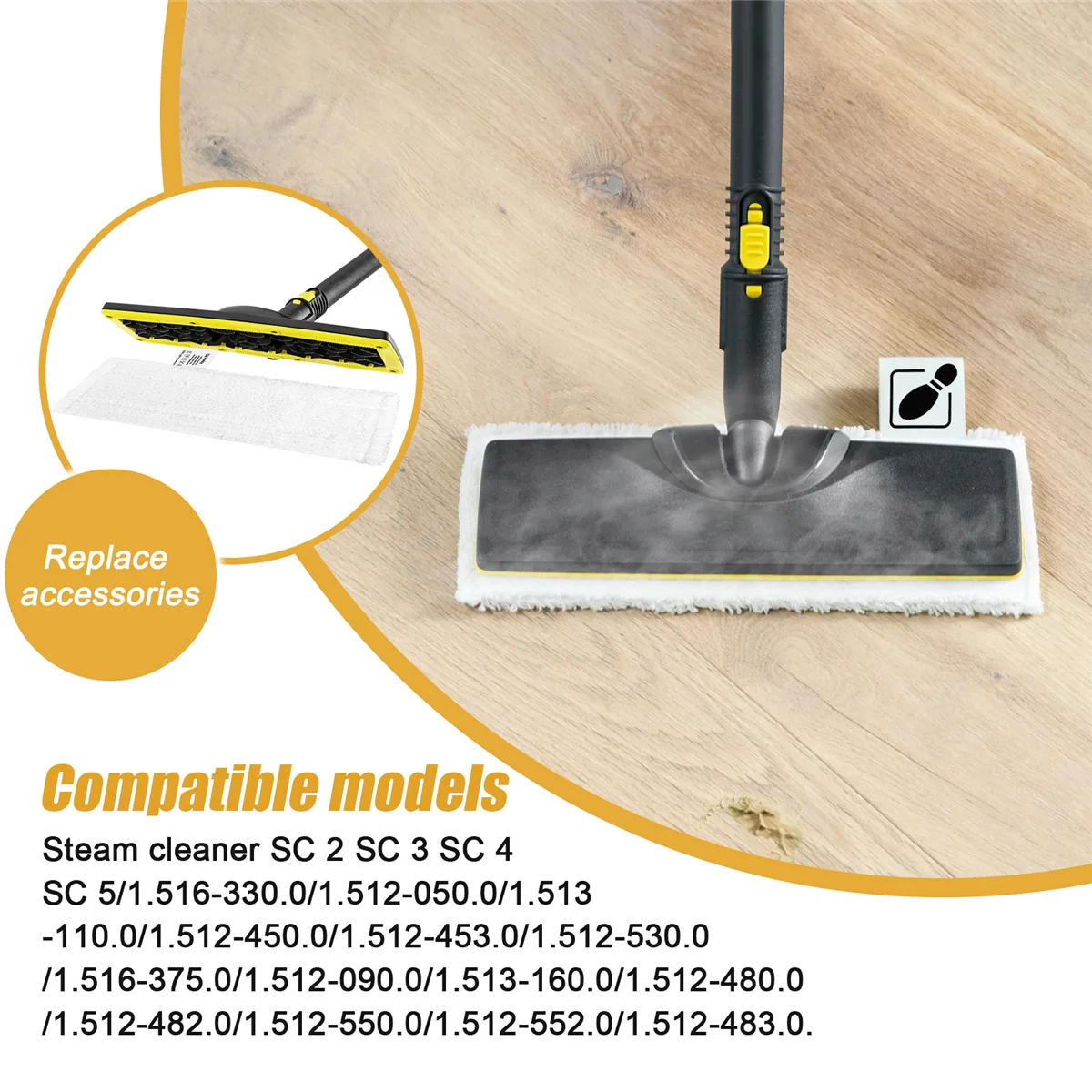 6 шт. тканевая накладка для швабры из микрофибры пароочистителя Karcher EasyFix SC 2 3 4 5