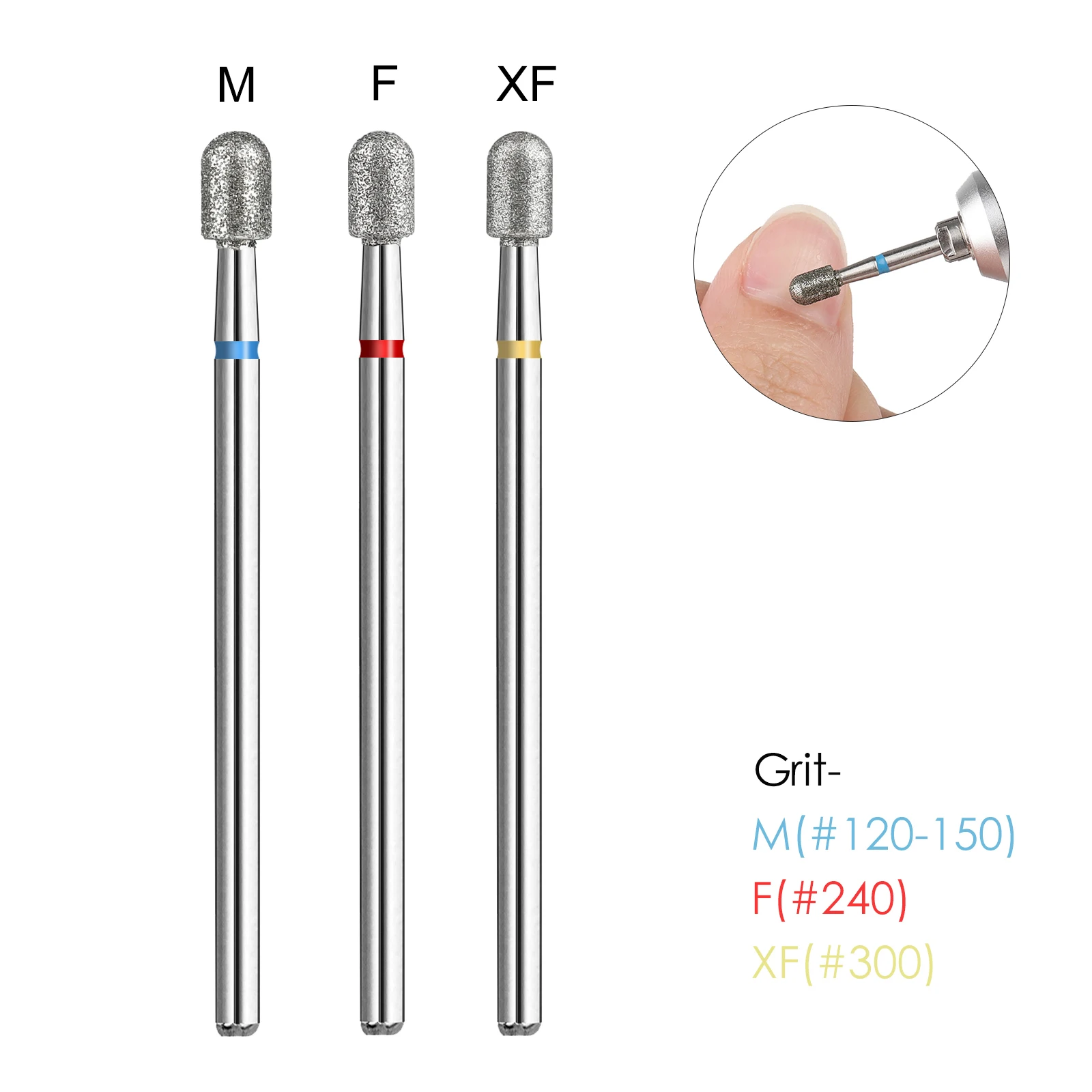 

Manicure Drill Bits Diamond Nail Drill Tips Milling Cutter Bit Nails 3/32" Rotary Cuticle Burr Russian Nail Accessories Tools