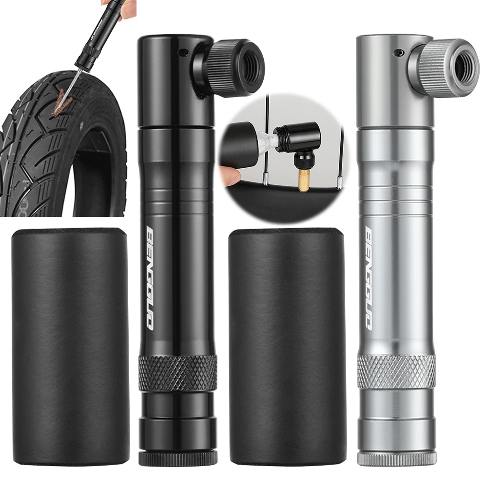 Велосипедный насос CO2 комплект для ремонта бескамерных шин с клапаном Schrader и Presta