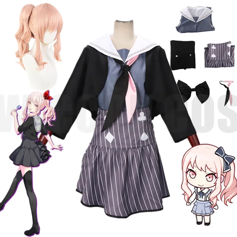 

Anime Project Sekai Colorful Stage! feat. Cosplay Akiyama Mizuki Cosplay Costume Wig Lolita Dress Halloween Party Outfit