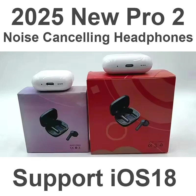 Беспроводные Bluetooth-наушники iOS18 ANC Pro 2 с активным шумоподавлением USB-кабель типа C