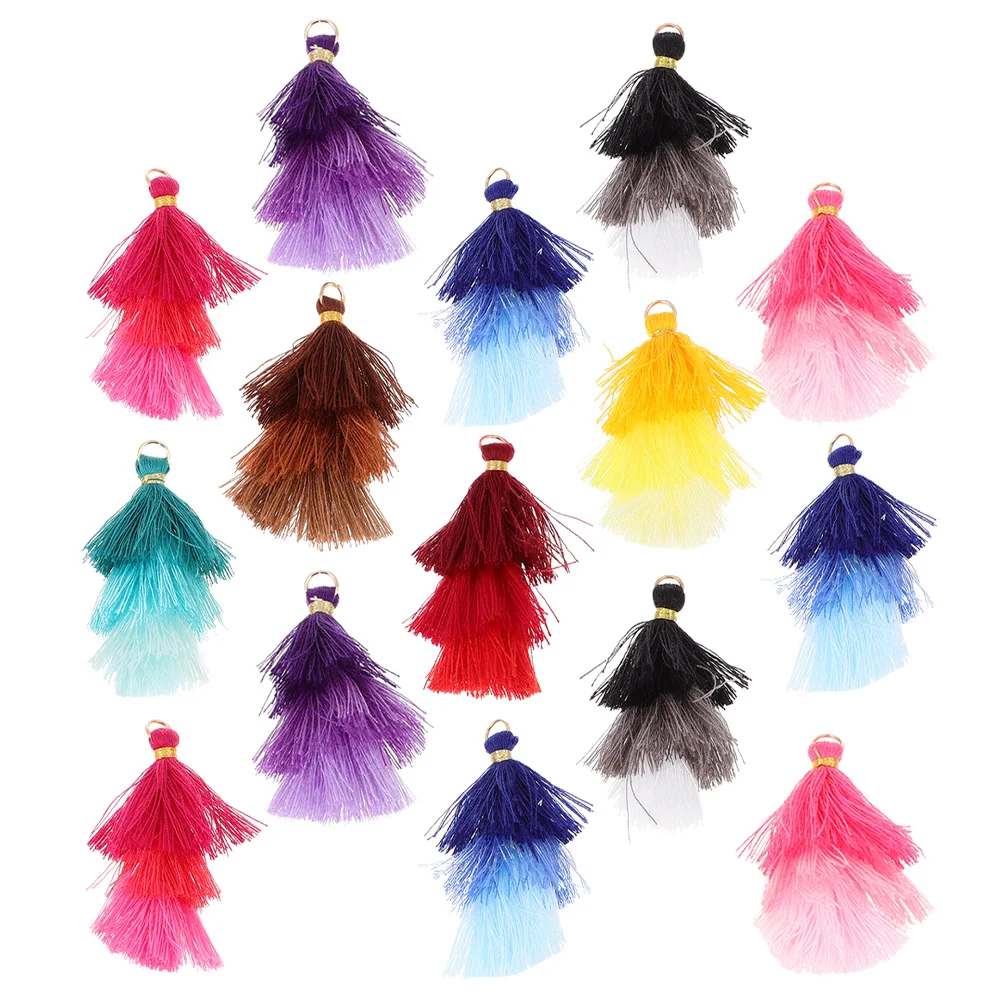 

20Pcs Hanging Layered Key Tassel Pendant Colored Tassel Stylish Luggage Pendant for Decoration Keychain