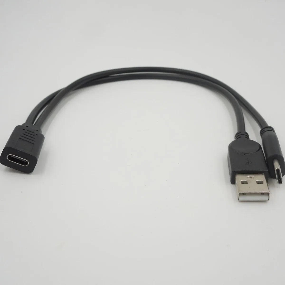 Фото Переходник типа C «мама» на USB «папа» и «папа» типа C, кабель для быстрой зарядки передачи данных для зеркального экрана автомобиля №1