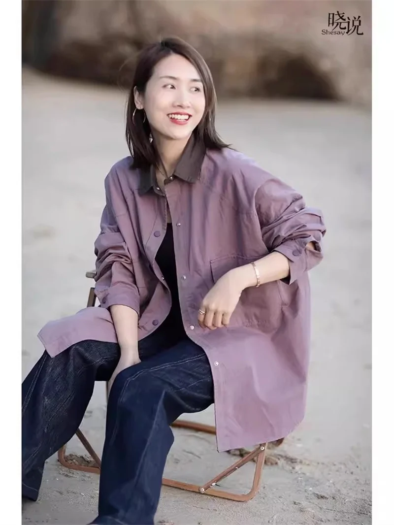 Осень 2024 темпераментная Корейская фотография средней длины свободный