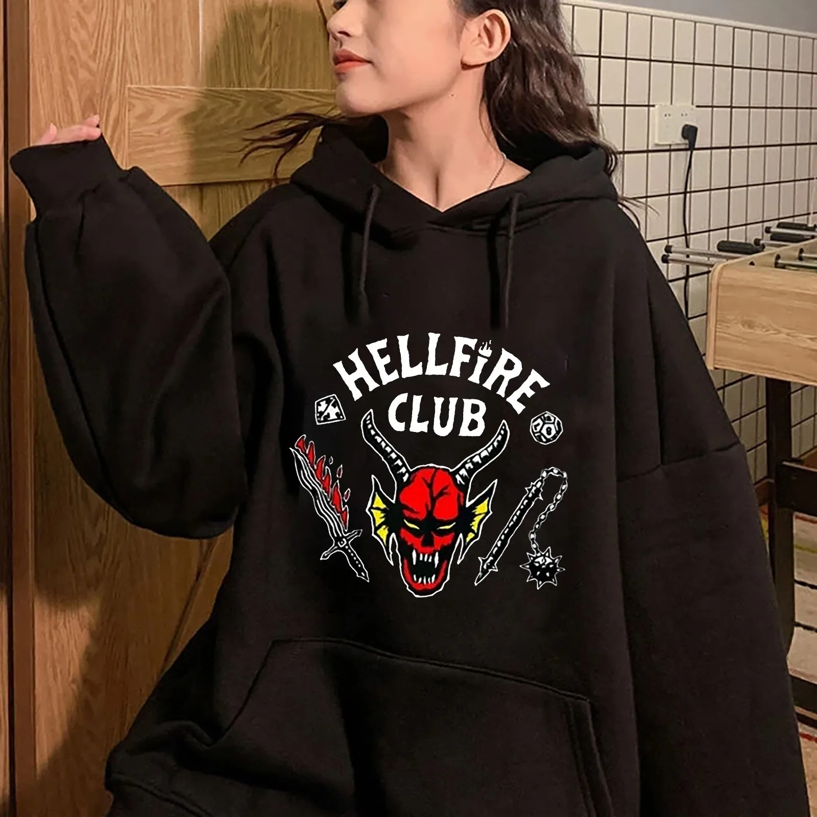 

New Fashion Stranger Things 4 Graphic Autumn Cotton Hoodies Long Sleeve Sweatshirt Unisex Cool Pullover Casual Streetwear