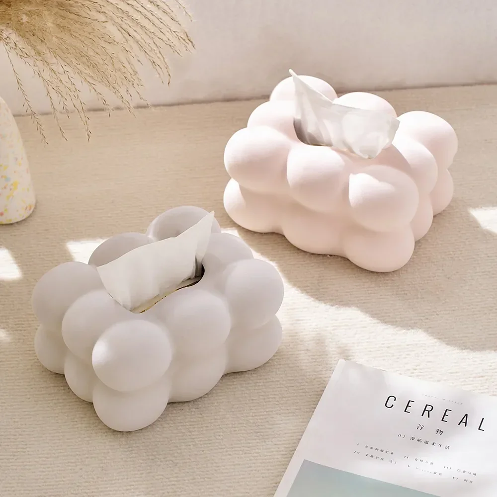 

Decoration Holder Box Office Ball Tissue Room Storage Crafts Living Box Ornament Bubble Napkin Home Simple Tissue Tissue Ceramic