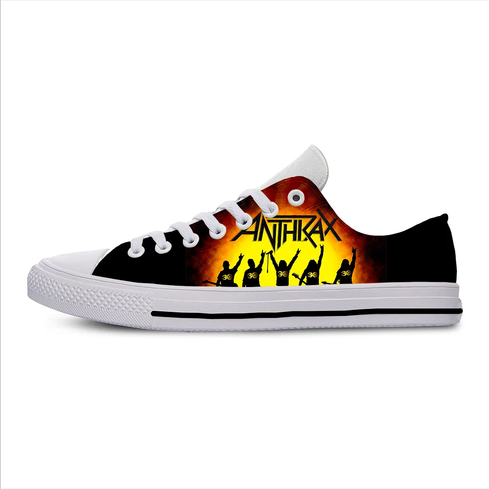 

Hot Summer Fashion Low Top Man Anthrax Rock Band Woman Sneakers Classic Latest Canvas Shoes High Quality Casual Board Shoes