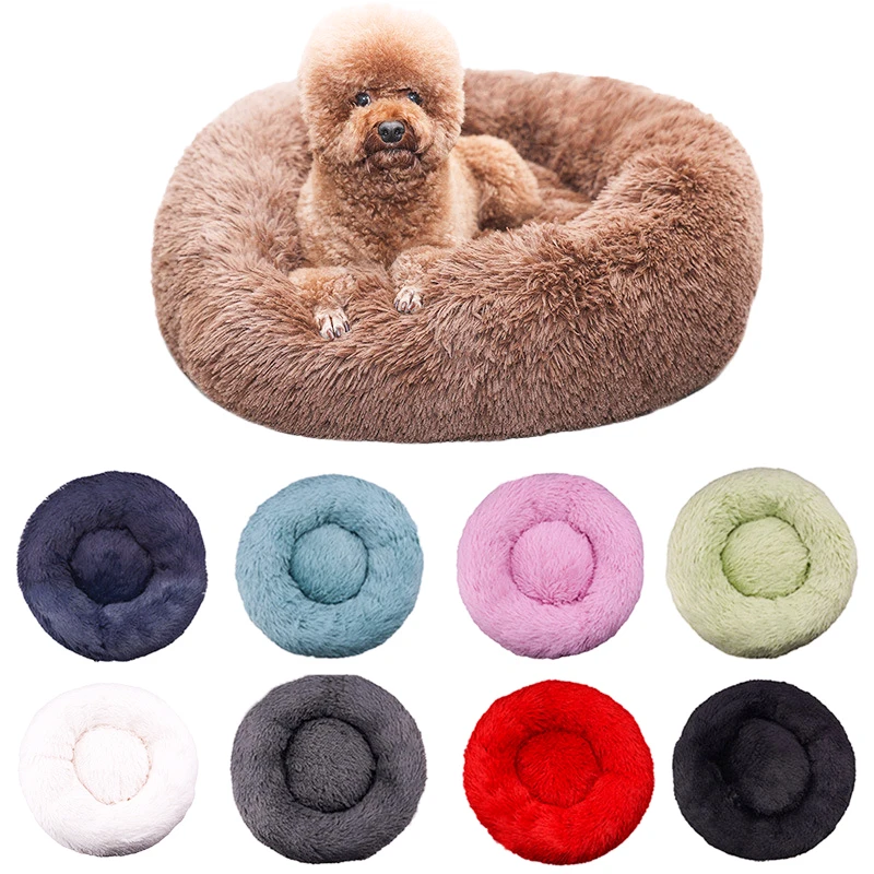 

Cat And Dog Dropshipping Ultra Doghouse Kennel Warm Donut Washable Round Dog Bed Cushion Comfortable Soft Dog Pet Bed Winter