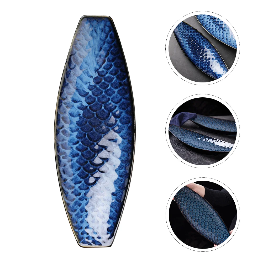 

Plate Serving Sushi Ceramic Dish Plates Tray Platter Sashimi Japanese Porcelain Dinner Dessert Dishes Shaped Snack Oval Boat