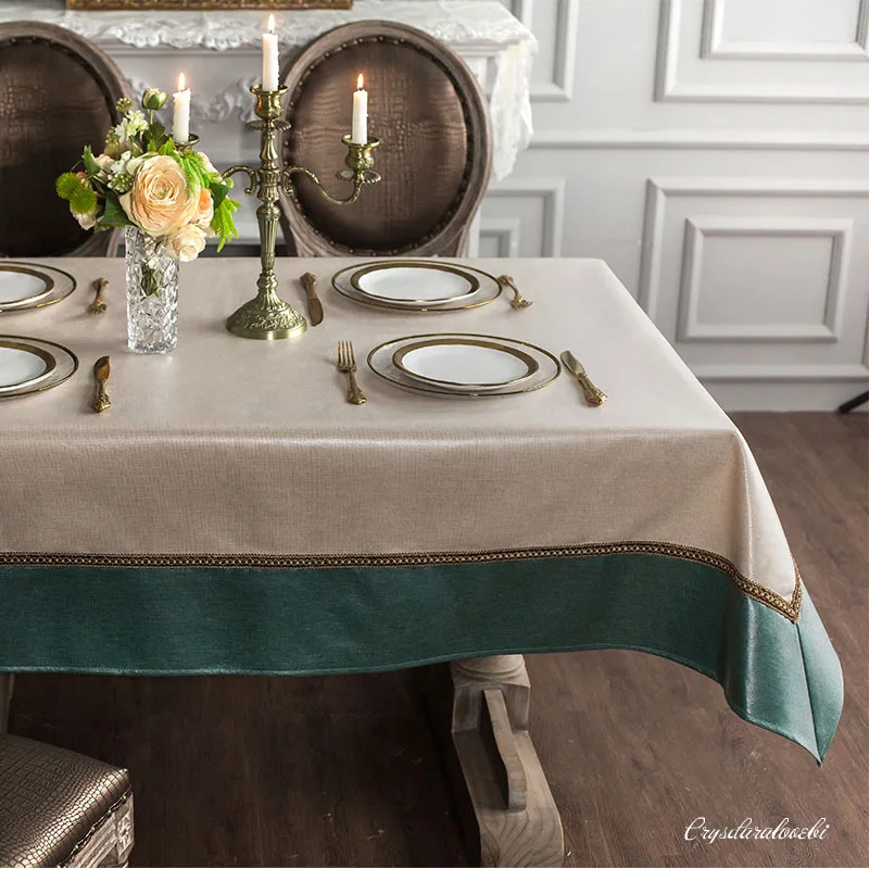 

European Waterproof Tablecloth High-end Rectangular Oilproof Table Cloth Coffee Table for Living Room Home Decor Table Cover
