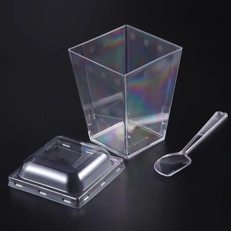 

Миниатюрные десертные чашки, чаши и ложки, принадлежности для кейтеринга, стаканы для дегустации, идеальный стакан для тортов, магазина, рес...