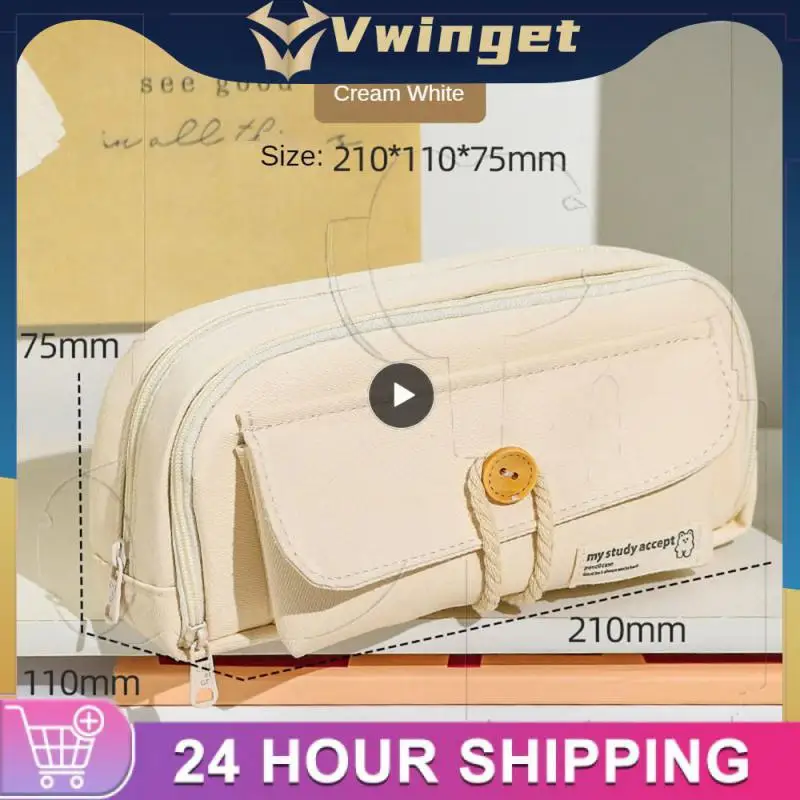 

Convenient Compartments Pencil Case Organized Multi-layer Durable Material Instagram Style Multipurpose School Supplies Fashion