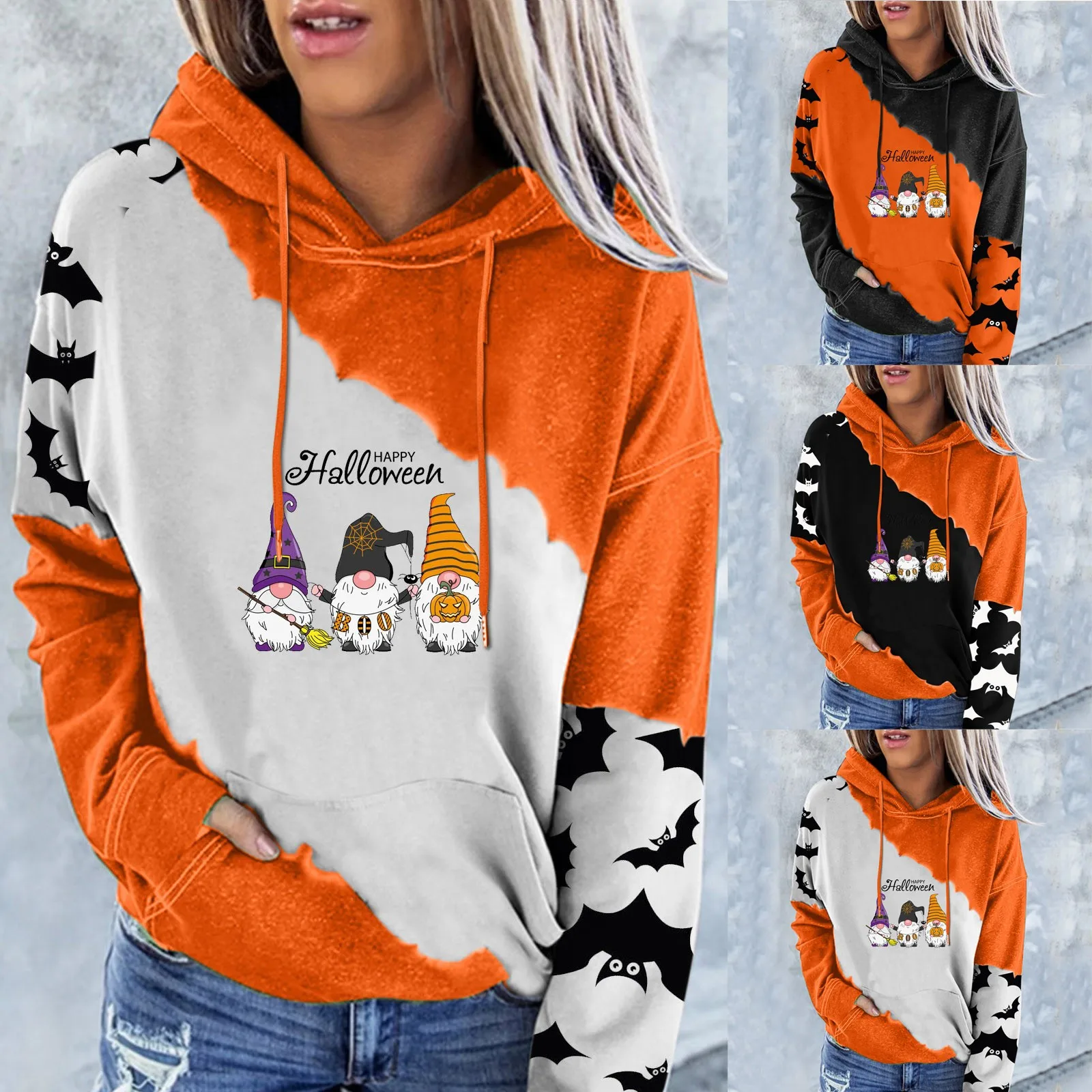 

Длинная толстовка, куртка, зимняя туника, Женская Толстовка на Хэллоуин, пуловеры, забавный графический принт, Длинная толстовка с длинным р...